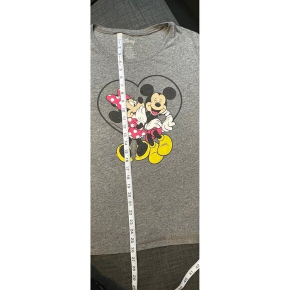Disney Minnie and Mickey Love Gray T-Shirt Cap Sleeve Junior Size XXXL - Picture 5 of 8